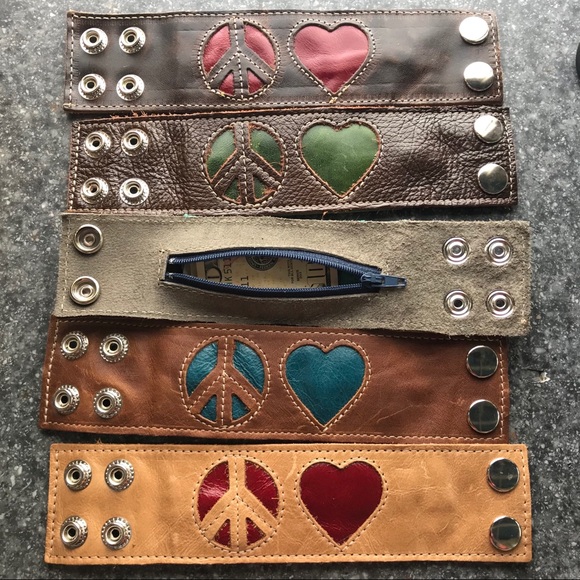 Peace Leather SECRET POCKET Wrist Snap Bracelets